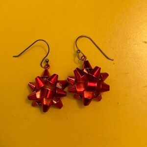 Red Bow Earrings